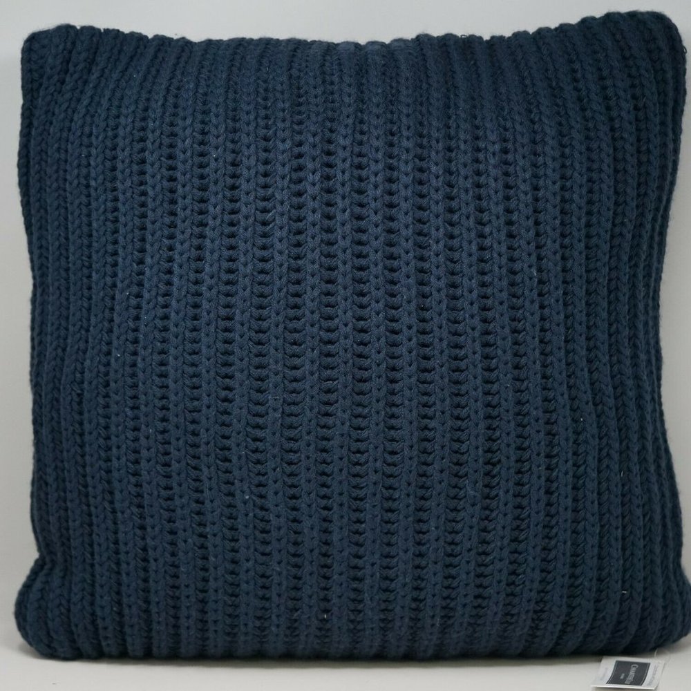 Charter Club Damask Designs 20" Acrylic Sweater-Knit Decorative Pillow - Navy